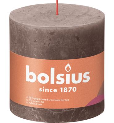Bolsius rustiek stompkaars 100/100 taupe
