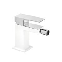 Bidetmengkraan Tres Cuadro Exclusive met Hendel Korte Uitloop 10 cm Chroom Wit Tres - thumbnail