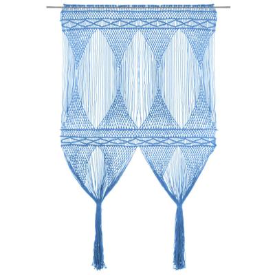VidaXL Gordijn macramé 140x240 cm katoen blauw VidaXL Gordijn macramé 140x240 cm katoen blauw