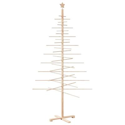 VidaXL Kerstdecoratie kerstboom 210 cm massief grenenhout VidaXL Kerstdecoratie kerstboom 210 cm massief grenenhout