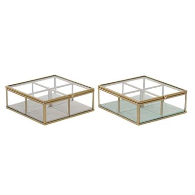 Doos-Juwelenkistje DKD Home Decor Groen Lichtgrijs Metaal Kristal 15 x 15 x 5,5 cm (2 Stuks) Doos-Juwelenkistje DKD Home Decor Groen Lichtgrijs Metaal Kristal 15 x 15 x 5,5 cm (2 Stuks)
