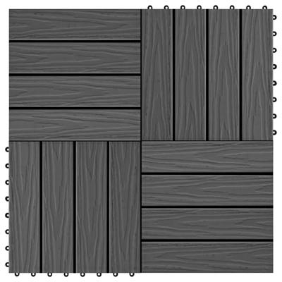 Terrastegels diep relif 30x30 cm 1 m HKC zwart 11 st