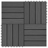 Terrastegels diep relif 30x30 cm 1 m HKC zwart 11 st - thumbnail