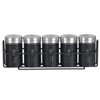 Kitchen Tools Kruidenstrooier + houder 5st zwart 80ml - thumbnail