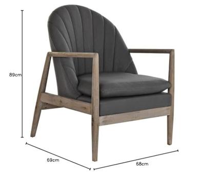 Armstoel DKD Home Decor Donker grijs Spar Plastic 68 x 69 x 89 cm 67 x 70 x 89 cm