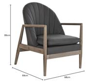 Armstoel DKD Home Decor Donker grijs Spar Plastic 68 x 69 x 89 cm 67 x 70 x 89 cm - thumbnail