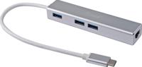 Equip 133481 usb-c to 3-port usb 3.0 hub with gigabit adapter - thumbnail