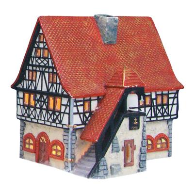 Wurm Lichthaus Rathaus Schifferstadt van porselein, Kleurrijk (B/H/D) 12x16x16cm