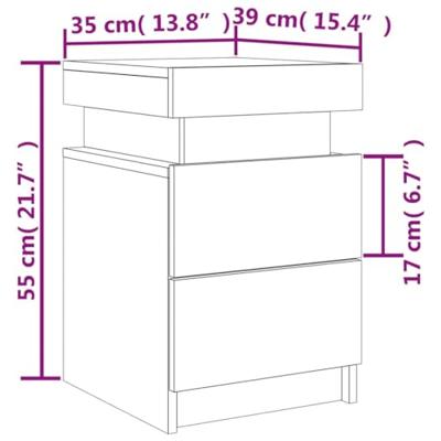 Nachtkastjes met LED-verlichting 2 st 35x39x55 cm zwart