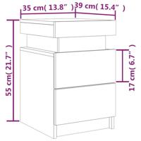 Nachtkastjes met LED-verlichting 2 st 35x39x55 cm zwart - thumbnail