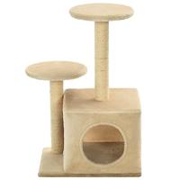VidaXL Kattenkrabpaal met sisal krabpalen 60 cm beige - thumbnail