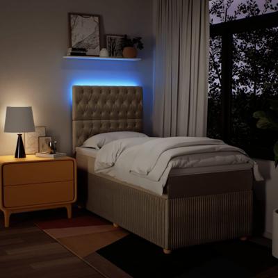 Boxspring met matras stof crèmekleurig 80x200 cm