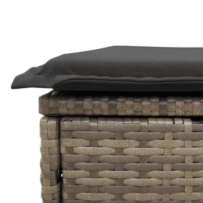 7-delige Tuinset met kussens poly rattan grijs - thumbnail