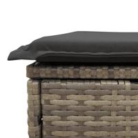 11-delige Tuinset met kussens poly rattan grijs - thumbnail