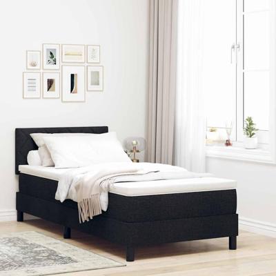 Boxspringbed met Matras & LED Zwart 90x190 cm Stof