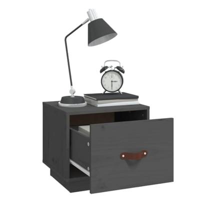 Nachtkastjes 2 st 40x34x35 cm massief grenenhout grijs