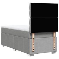 Boxspring met matras stof lichtgrijs 80x200 cm - thumbnail