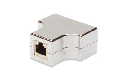 Digitus RJ45 Netwerk Adapter CAT 5, CAT 5e [2x RJ45-stekker - 1x RJ45-stekker] Grijs