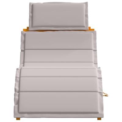 Ligbed 2-persoon 2 pcs Taupe 184 x 55 x 64cm Massief acaciahout