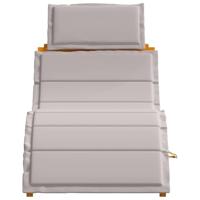 Ligbed 2-persoon 2 pcs Taupe 184 x 55 x 64cm Massief acaciahout - thumbnail