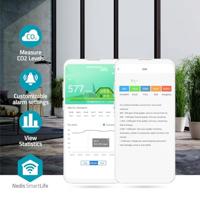 Nedis SmartLife Luchtkwaliteitsmonitor | Wi-Fi | Inclusief display | Koolstofdioxide (CO2) / Temperatuur / Vochtigheid | Android™ / IOS | Wit / Zwart - thumbnail