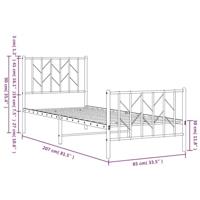 Bedframe met hoofd- en voeteneindemetaal wit 80x200 cm - thumbnail