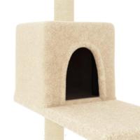 Kattenmeubel met sisal krabpalen 95 cm crmekleurig - thumbnail
