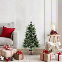 VidaXL Kerstboom met 150 led met standaard groen 90 cm pe - thumbnail
