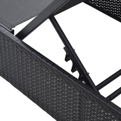 Ligstoel Zwart 200.5 x 70 x 75 cm poly rattan Ligstoel Zwart 200.5 x 70 x 75 cm poly rattan