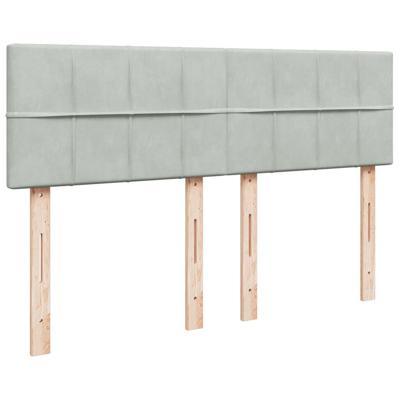 Boxspring met matras fluweel lichtgrijs 160x200 cm