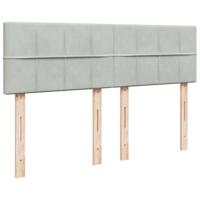 Boxspring met matras fluweel lichtgrijs 160x200 cm - thumbnail