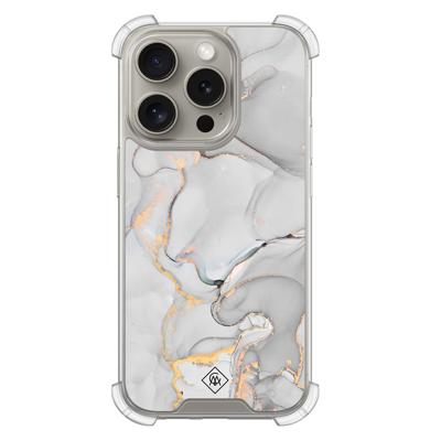 iPhone 15 Pro shockproof hoesje - Marmer grijs iPhone 15 Pro shockproof hoesje - Marmer grijs