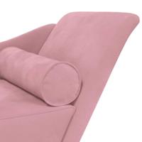 Chaise longue met kussens fluweel roze - thumbnail