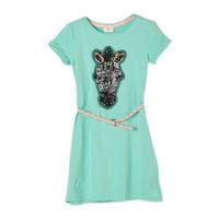 s.Oliver jurk met printopdruk en pailletten petrol - thumbnail