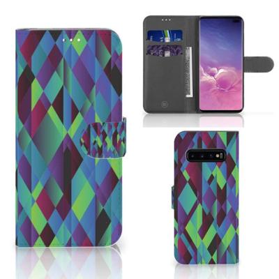 Samsung Galaxy S10 Plus | Book Case | Abstract Green Blue