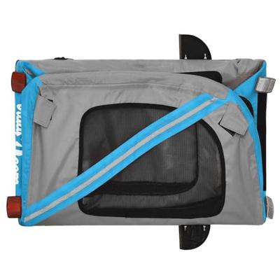 VidaXL Fietskar voor huisdieren, blauw en grijs oxford-stof en ijzer
