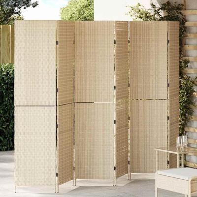 Kamerscherm Beige 292 x 180 cm poly rattan