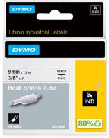 Dymo RHINO krimpkous 9 mm, zwart op wit - thumbnail