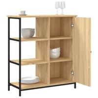 Dressoir 70x30x80 cm bewerkt hout sonoma eikenkleurig - thumbnail