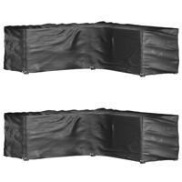 Tuinmeubelhoezen L-vormig 2 st 16 oogjes 285x285x90 cm - thumbnail