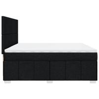 Boxspring met matras stof zwart 200x200 cm - thumbnail