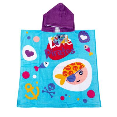 Kids Licensing badponcho Love Pirates junior katoen blauw