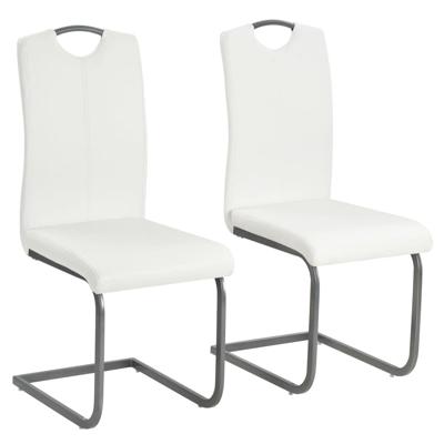 VidaXL Eetkamerstoelen 2 st kunstleer wit