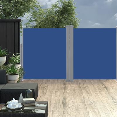 VidaXL Windscherm uittrekbaar 170x600 cm blauw
