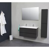 Badkamermeubel Boss & Wessing Pepper Acryl Wastafel Twee Kraangaten 100x55x46 cm Antraciet Boss & Wessing - thumbnail