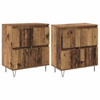 Dressoirs 2 pcs Oud hout 120 x 35 x 70 cm Bewerkt hout - thumbnail