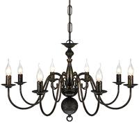 Kroonluchter zwart metaal 8 x E14 lampen - thumbnail