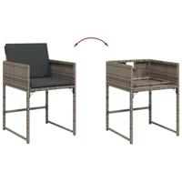 11-delige Tuinset met kussens poly rattan grijs - thumbnail