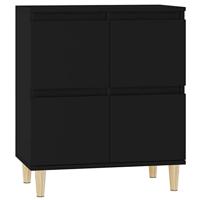 Dressoir 60x35x70 cm bewerkt hout zwart - thumbnail