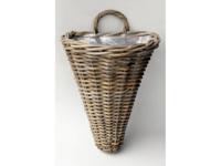 Van der Leeden Rotan Wand plantenmand 30x26x37cm Bruin - thumbnail